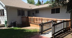 Wheelchair ramp installed for a private home in Colorado Springs, CO.